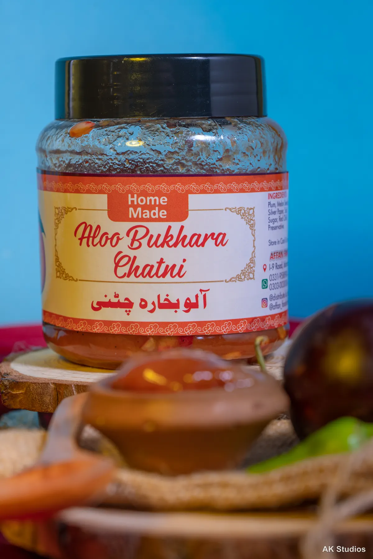 Alubukhara chatni jar product photography