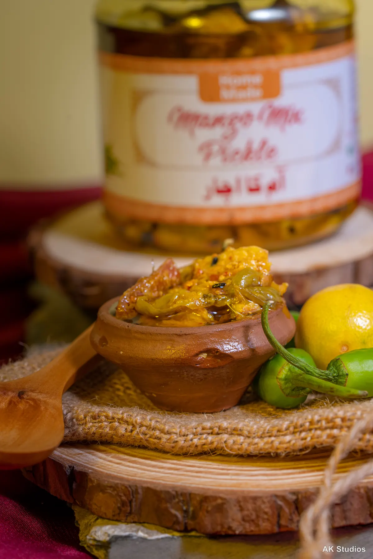 Mango mix pickle jar product photography