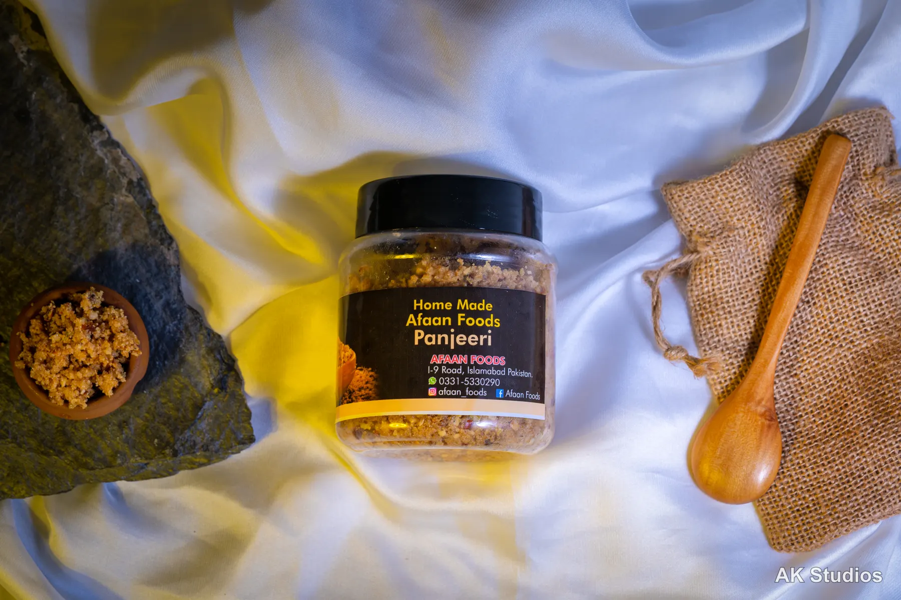 Panjeeri product photography, top-down texture shot